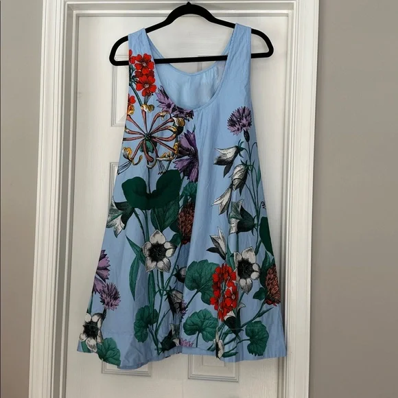 Anthropologie Maeve Mini Dress Keiko Blue Floral - Picture 4 of 11